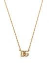 Dolce & Gabbana Dg Logo-plaque Chain-link Necklace In Gold