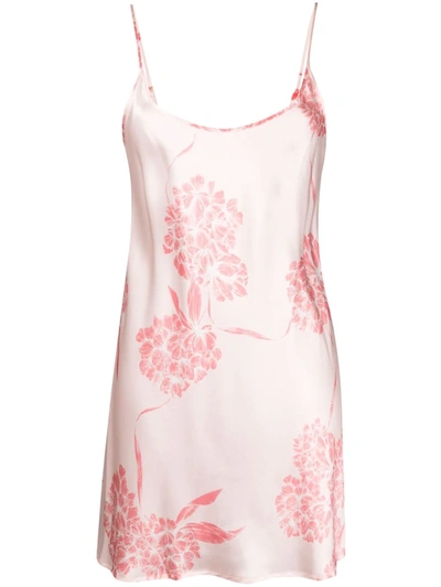 La Perla Pink Floral-print Spaghetti-strap Nightdress