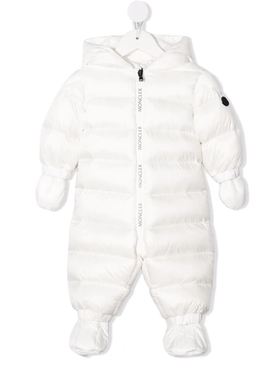 Moncler Logo-patch Padded Babygrow In White