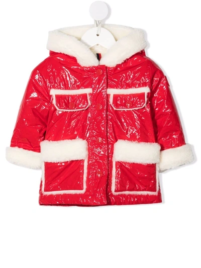 Moncler Babies' Long-sleeve Hooded Jacket In Red