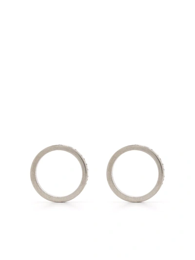 Maison Margiela Silver Semi-polished Hoop Earrings In Metallic