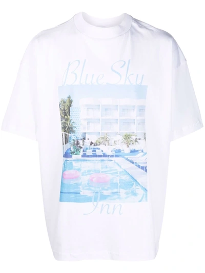 Blue Sky Inn Logo-print T-shirt In White