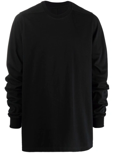 Rick Owens Crew-neck Fitted Sweatshirt In 黑色