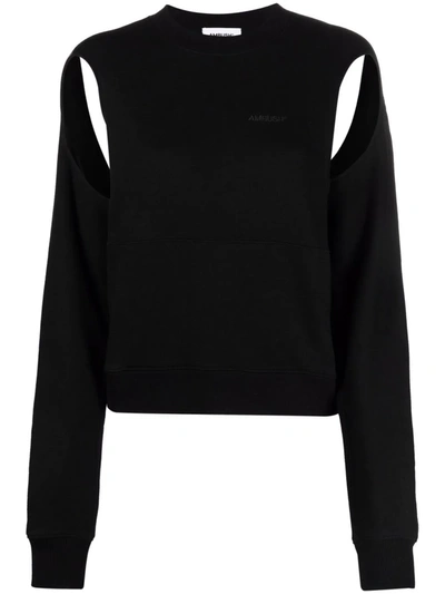 Ambush Gap Logo And Cut-out Cotton Sweatshirt In Black