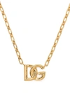 Dolce & Gabbana Logo-plaque Chain-link Necklace In Gold