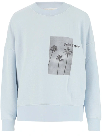 Palm Angels Palm Boulevard Sweatshirt In Illusion Blue Co