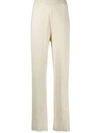 Fabiana Filippi Straight Elasticated Waist Trousers In Neutrals