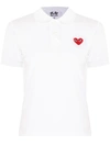 Comme Des Garçons Play Emblem Polo T-shirt Buttoned Placket In White