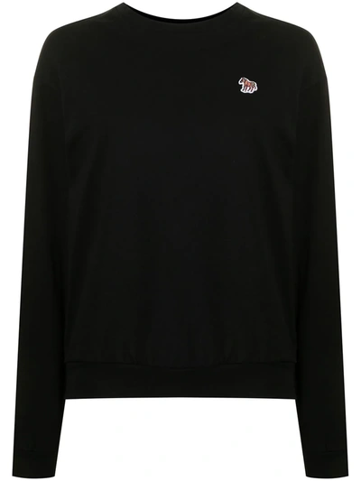 Ps By Paul Smith Logo-embroidered Jumper In Schwarz