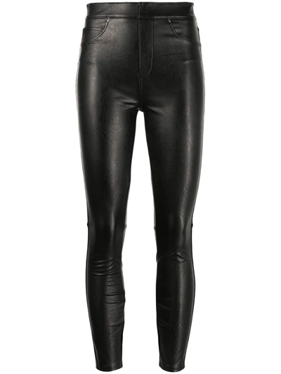 Spanx Like Leather Skinny High-rise Faux-leather Trousers In Black