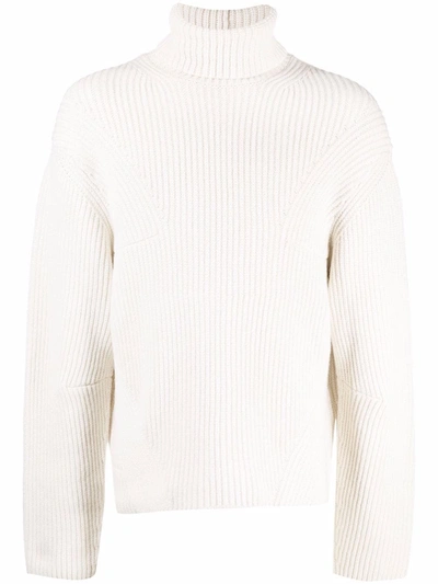 Ambush Ribbed Rollneck Jumper In Nude