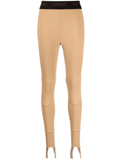 Ambush Stirrup High-waist Leggings In Beige