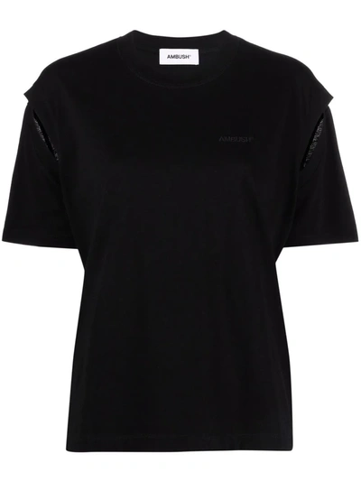 Ambush Slit-detail Cotton T-shirt In Schwarz