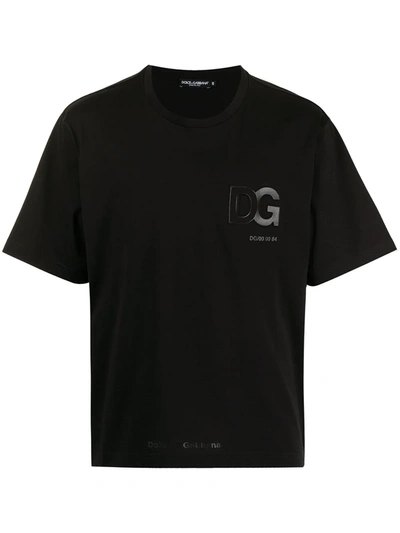 Dolce & Gabbana Logo-embossed Cotton T-shirt In Schwarz