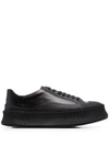 Jil Sander Black Vulcanized Sneakers In Schwarz