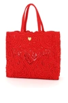 DOLCE & GABBANA BEATRICE LARGE TOTE BAG CORDONETTO LACE,BB6957 AW717 80303
