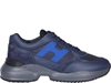 Hogan Sneaker Interaction In Pelle Liscia E Suede Blu In Blue