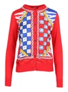 DOLCE & GABBANA CARRETTO PRINT SILK CARDIGAN,FX619TJASJAHH98D