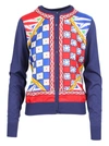 Dolce & Gabbana Carretto Button-down Silk Cardigan In Frigo 19 Print