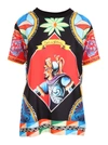 Dolce & Gabbana Short-sleeved Carretto-print Twill T-shirt In Frigo 14 Print
