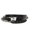 Alexander Mcqueen Chain-trimmed Leather Belt In Black