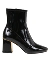 Tory Burch Gigi Ankle Boot In Black Patent Leather In Perfect Black