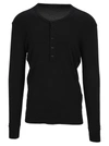 TOM FORD COTTON BLEND BUTTONED ROUND-NECK LONG SLEEVES T-SHIRT,TFJ212BY281K09