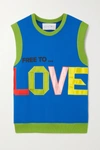 Az Factory Free To Oversized Intarsia Organic Cotton Tank In Blue