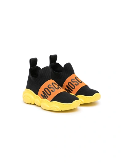 Moschino Kids' Logo-print Slip-on Trainers In Multicolour