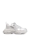 BALENCIAGA SILVER METALLIC TRIPLE S SNEAKERS,A78A6C73-2856-D782-CB6B-ABF5789A9C3C