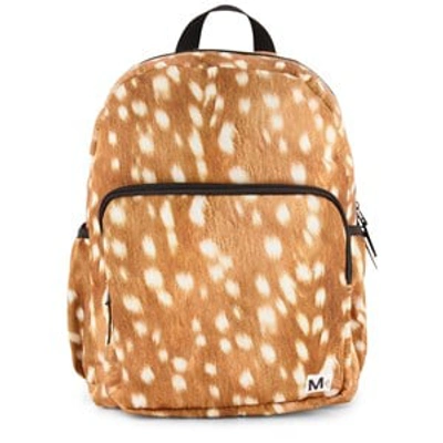 Molo Kids' Printed Recycled Nylon Backpack In Brown