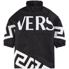 VERSACE VERSACE BLACK LOGO RAIN JACKET,10011481A00768