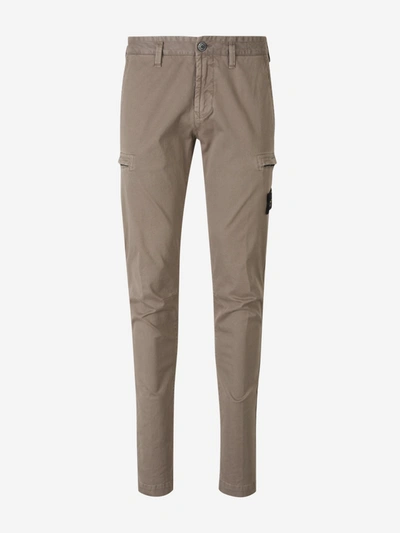 Stone Island Logo-patch Cargo Pants In Neutrals