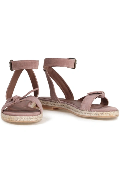 Ba&sh Knotted Suede Sandals In Antique Rose