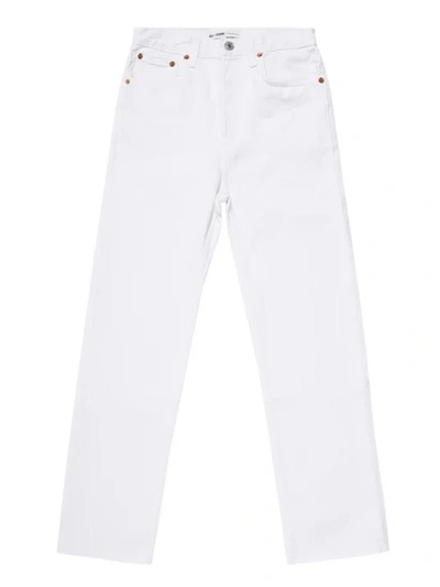 Re/done High Rise Rigid Stove Pipe Jeans White 28