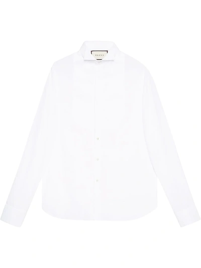 Gucci Bib-collar Cotton Shirt In White