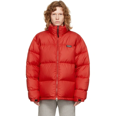 Vetements Red Down 'limited Edition' Puffer Jacket