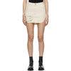 Attico Off-white Denim Cargo Pocket Miniskirt In Beige