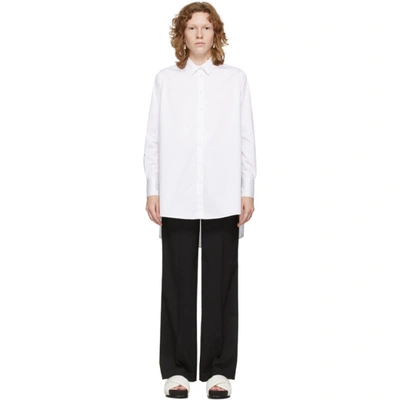Co Tton A-line Button-front Shirt In White
