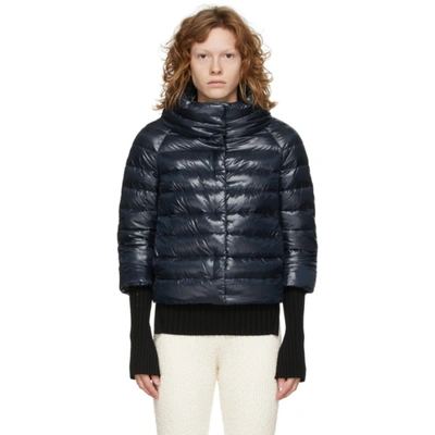 Herno Sofia Quilted Nylon Down Jacket In Blue