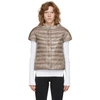 Herno Greta Iconico Cap Sleeve Quilted Down Jacket In Champagne To Silv