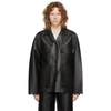 Totême Zipped Wide-sleeve Leather Jacket In 200 Black