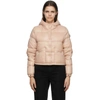 Moncler Bardanette Nylon Laque Down Jacket In 512 Blush/red