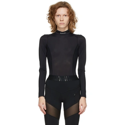 Moncler Black Logo Open Back Bodysuit In 999 Black | ModeSens