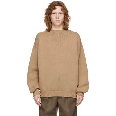 Fear Of God Beige Knit Overlapped Sweater In 237 Camel