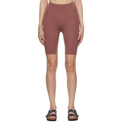 Girlfriend Collective High-rise Stretch-recycled Polyester Shorts In Earth