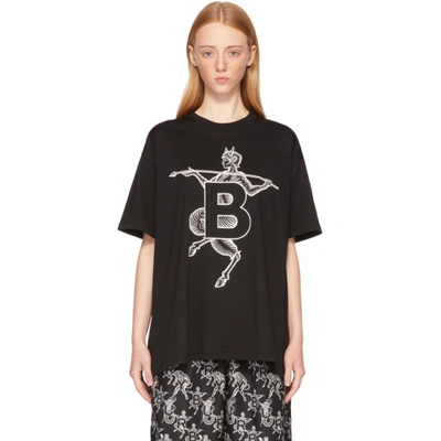 Burberry Mythical Alphabet Motif Cotton T-shirt – Unisex In Black