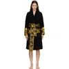 Versace Black I Heart Baroque Bath Robe In Black