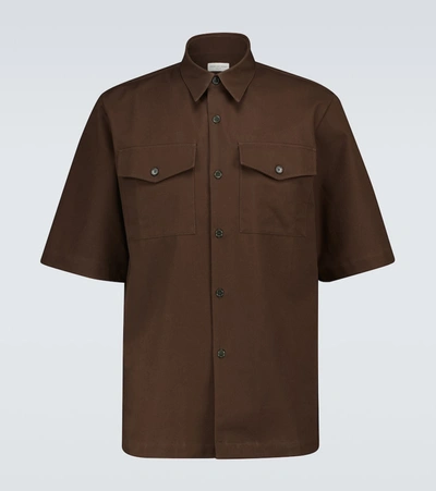 Dries Van Noten 短袖棉质衬衫 In Brown