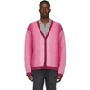Awake Ny Mohair Ombre Stripe Cardigan In Pink
